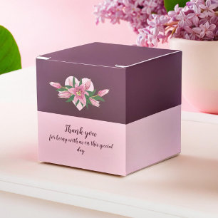 Lila blühende Lily Danke / Glücklicher Geburtstag Geschenkschachtel