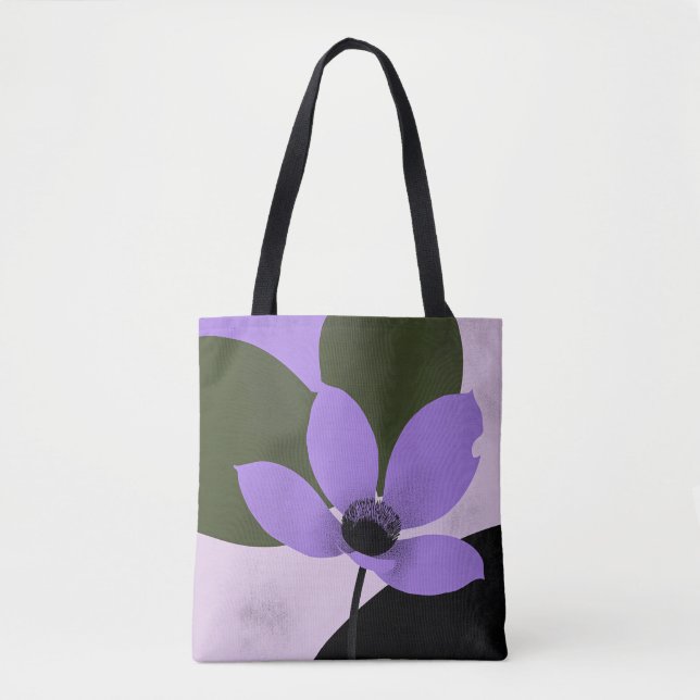 Lila blühende moderne Tote-Tasche – Fette botanisc (Vorderseite)