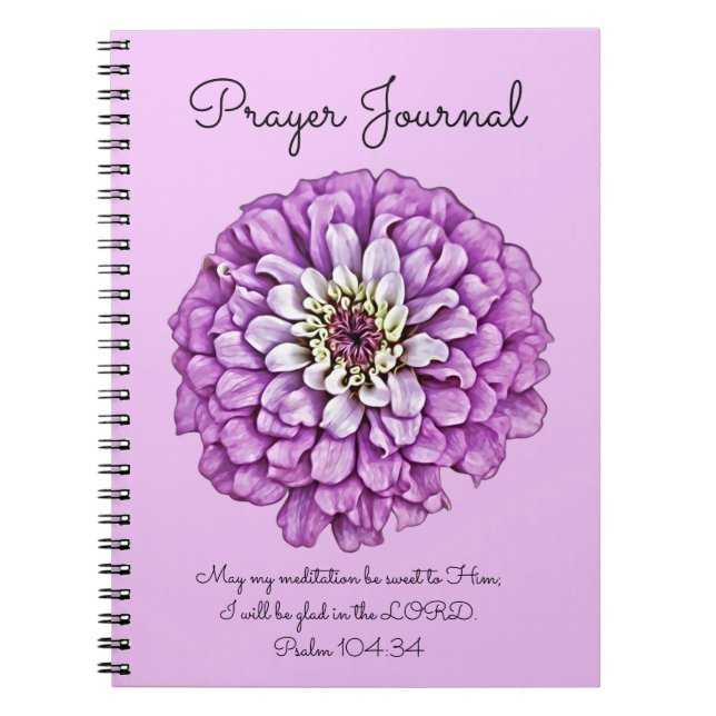 Lila Blume Art Prayer Journal Notizblock (Vorderseite)