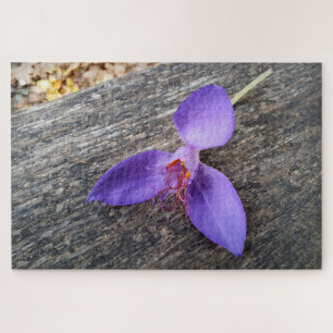 Lila Blume auf einer Bank Puzzle