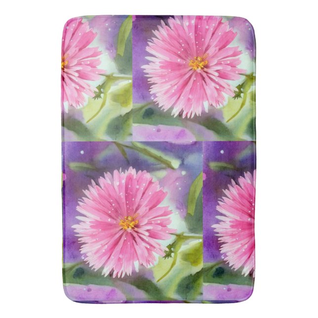 Lila Blume Badematte (Vorderseite Vertikal)