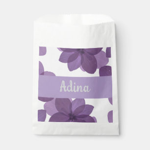 Lila Blume Bas Mitzva Beutel mit Namen Geschenktütchen