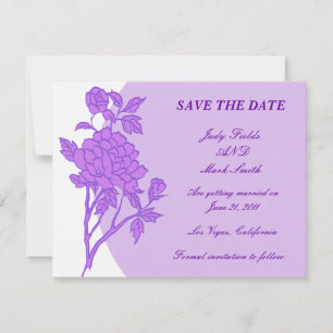 Lila Blume Benutzerdefinierte Save the Date-Karte Einladung