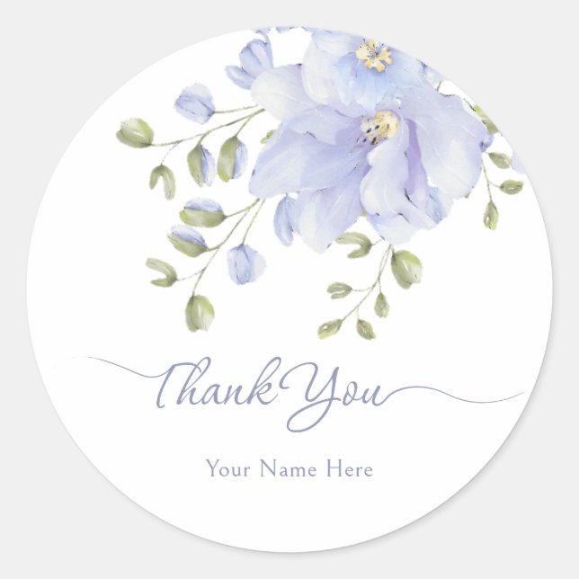 Lila Blume blühen Runder Aufkleber (Vorderseite)