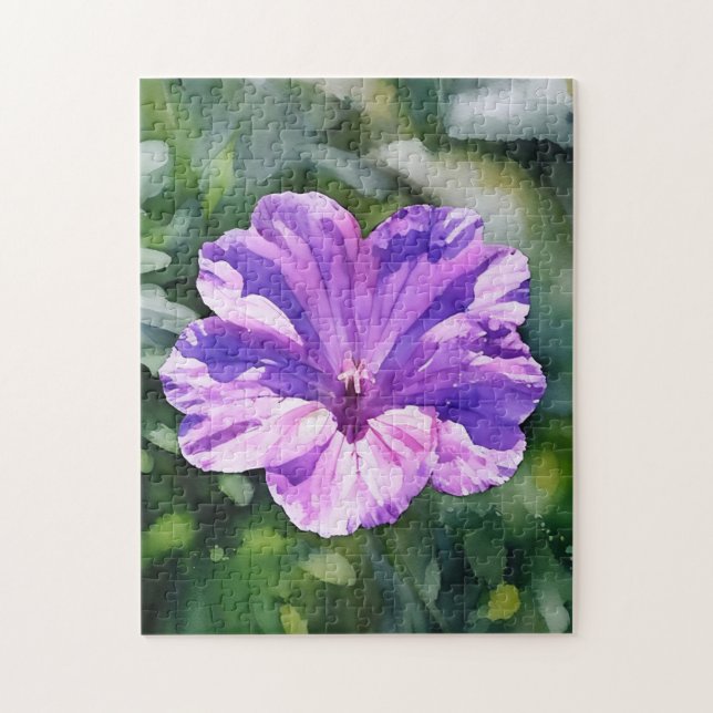 Lila Blume Blumenspass Kunst Puzzle (Vertikal)
