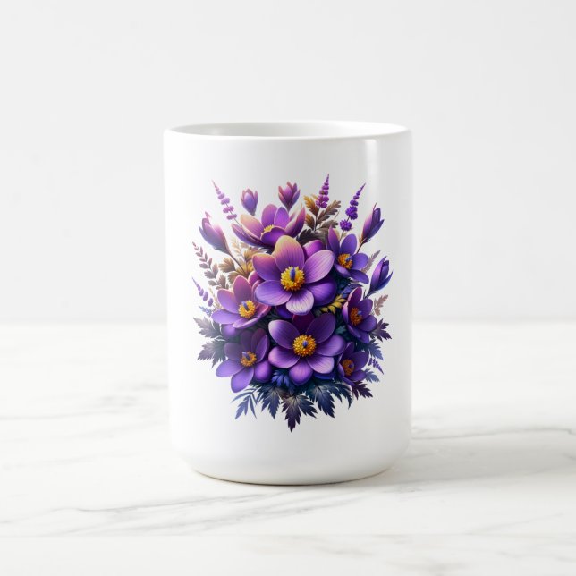 Lila Blume Boquet Tasse (Mittel)
