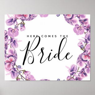 lila Blume botanisch hier kommt die Braut Poster