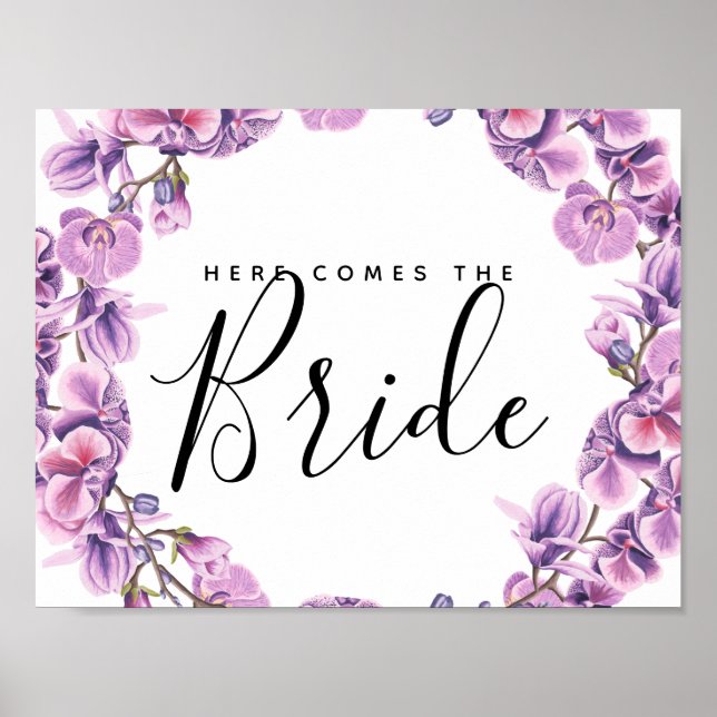 lila Blume botanisch hier kommt die Braut Poster (Vorne)