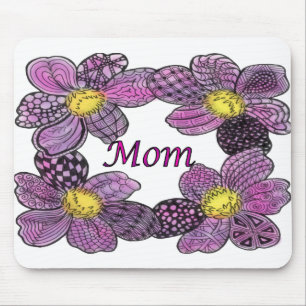 Lila Blume Doodled MAMA Design Mousepad