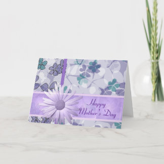 Lila Blume druckt glücklichen Muttertag Karte