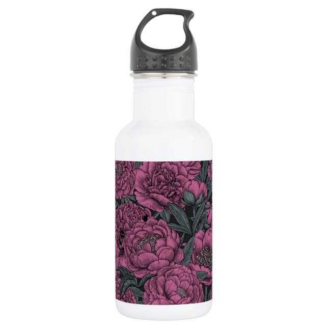Lila Blume Edelstahlflasche (Vorderseite)