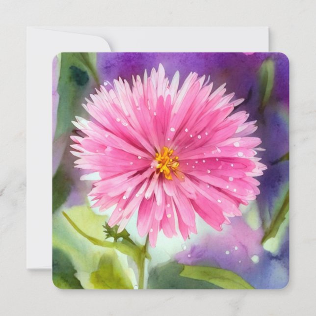 Lila Blume Einladung (Vorderseite)