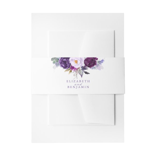 Lila Blume Einladungsbanderole (Vorderseite Beispiel)