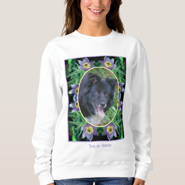 Lila Blume erstellen Ihr eigenes Foto Sweatshirt (Vorderseite)
