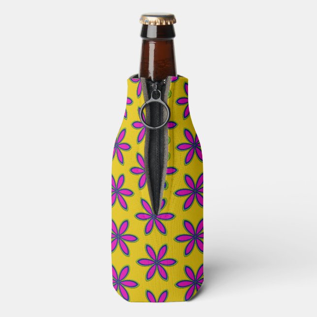 Lila Blume Flaschenkühler (Flasche Rückseite)