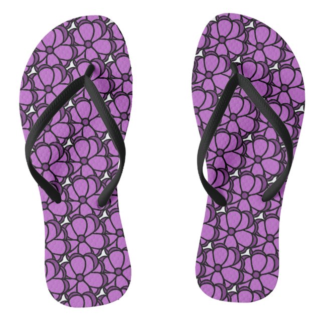 Lila Blume Flip Flops (Fußbett)