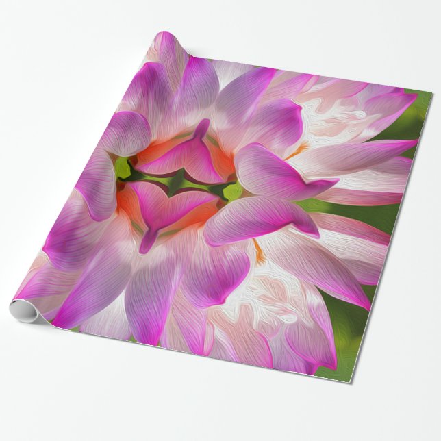 LILA BLUME - Fraktal Art - Geschenkpapier (Ungerollt)