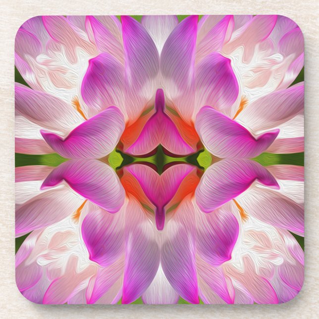 LILA BLUME - Fraktal Art - Getränkeuntersetzer (Vorderseite)