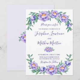 Lila Blume für Hochzeiten Einladung