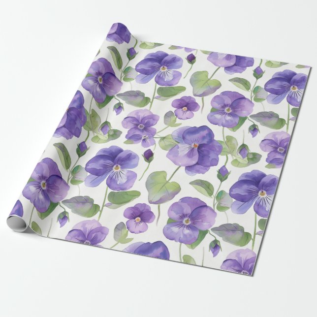 Lila Blume für Wasserfarben Geschenkpapier (Ungerollt)