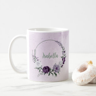 Lila Blume, grün Kaffeetasse