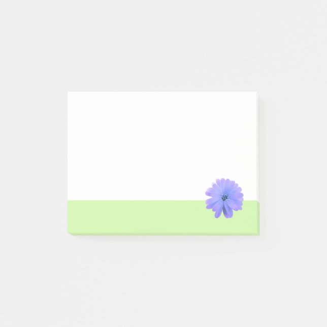 Lila Blume Grüne Grenze Post-it Klebezettel (Vorderseite)