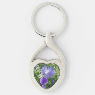Lila Blume Herzkette Schlüsselanhänger