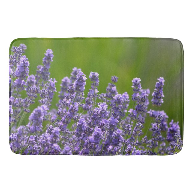 Lila Blume Himmel Badematte (Vorderseite)