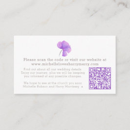 Lila Blume Hochzeit QR-Informationen Begleitkarte