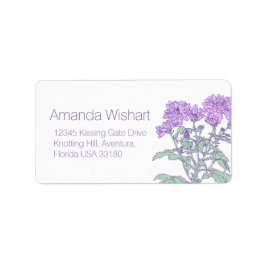 Lila Blume Hochzeitstitel Adressaufkleber