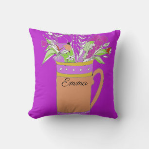 Lila Blume in Tasse Kissen