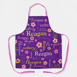 Lila Blume individuelle Name Reagan Schürze