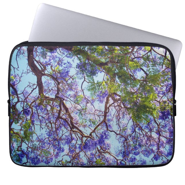 Lila Blume Jacaranda Tree Oil Art, Laptopschutzhülle (Vorderseite)