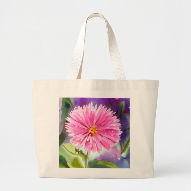 Lila Blume Jumbo Stoffbeutel (Vorne)