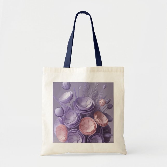 "Lila Blume Jumbo Tote Bag - Ai Design Tragetasche (Vorne)