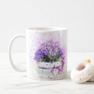 Lila Blume Kaffeetasse