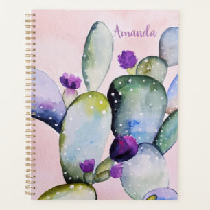 Lila Blume Kaktus (Nopal) Planer