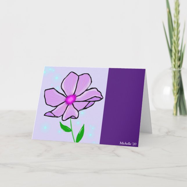 Lila Blume Karte (Vorderseite)
