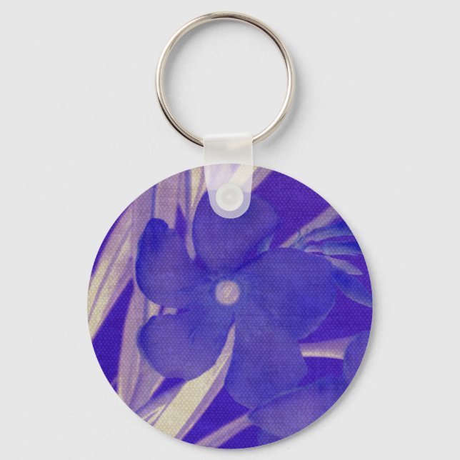 Lila Blume Keychain Schlüsselanhänger (Vorderseite)