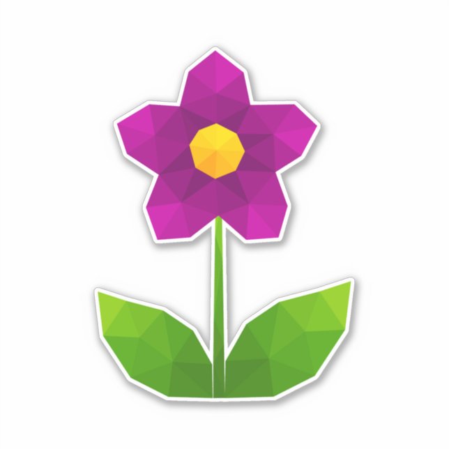 Lila Blume, kundenspezifisch geschnitten Vinyl Sti Aufkleber (Vorderseite)