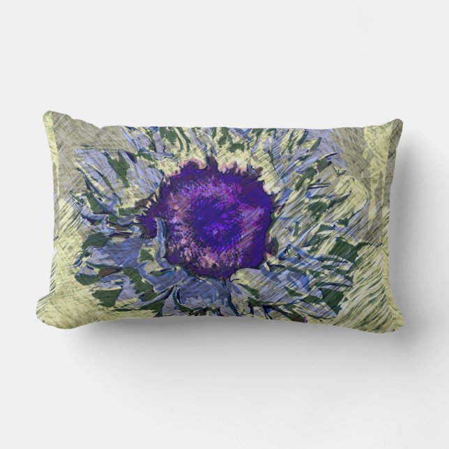 Lila Blume Lumbar Kissen (Vorderseite)