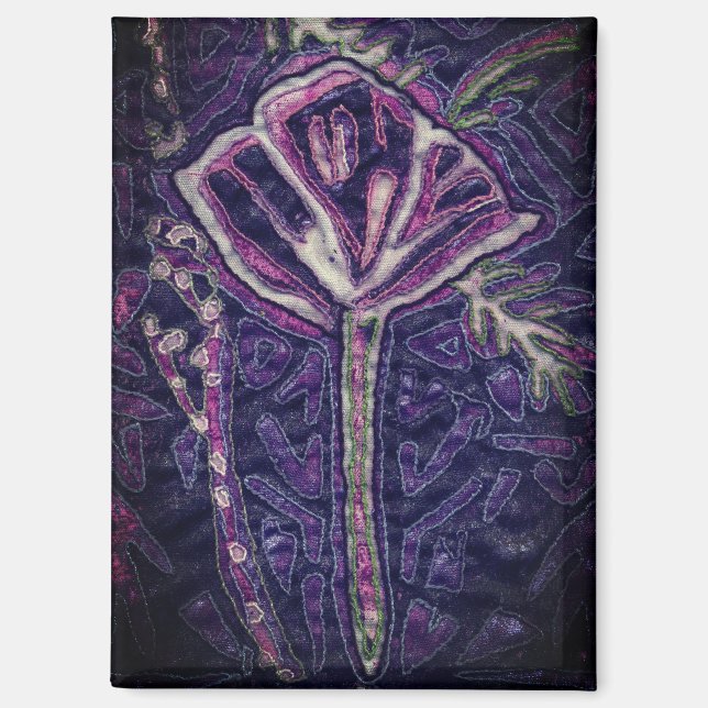 Lila Blume Magnet (Vorderseite)