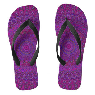 Lila Blume Mandala Flip Flops
