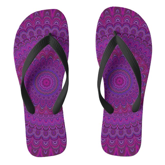 Lila Blume Mandala Flip Flops (Fußbett)