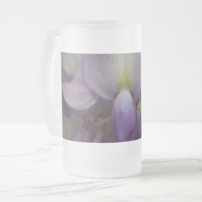 Lila Blume Mattiert 16 oz Mattiert Glass Tasse (Vorderseite Links)
