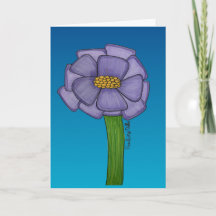 Lila-Blume mit blauem Hintergrund leer