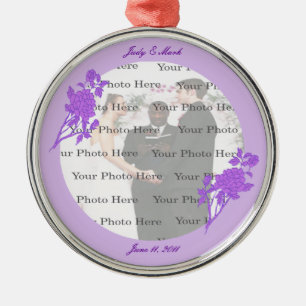 Lila Blume mit kundenspezifischem Rundsilber Silbernes Ornament