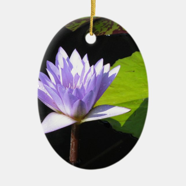 Lila Blume mit Lili-Auflagen an Longwood Gärten Keramik Ornament (Vorne)