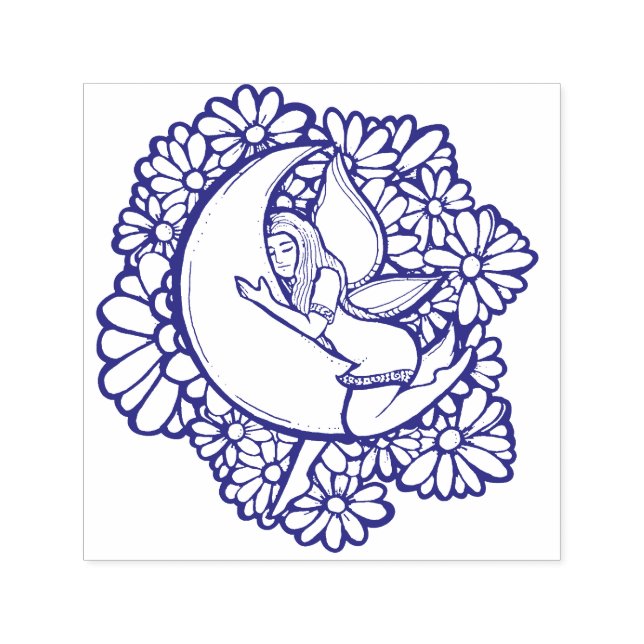 Lila Blume Moon Fairy Permastempel (Design)