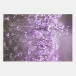 Lila Blume Natur Foto Geschenkpapier Set